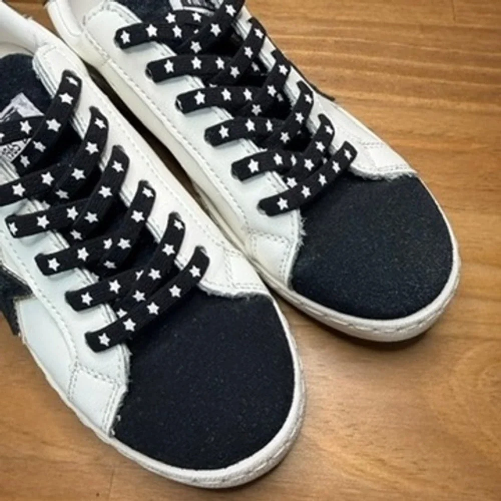 Vintage Havana Bianca Black White Star Leather Sneakers Women's Size 6